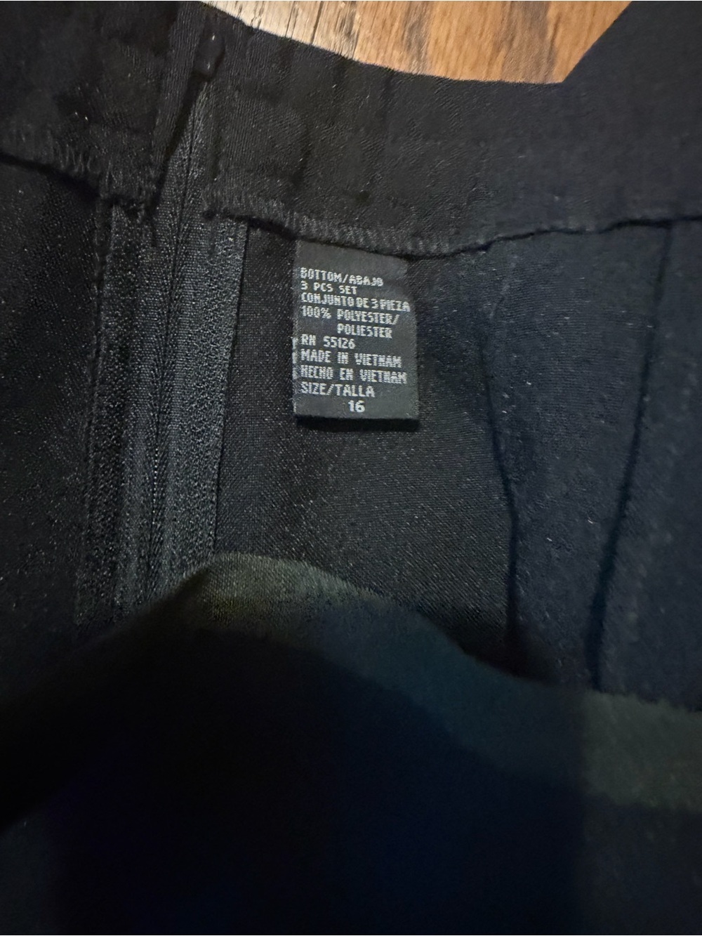 Black Polyester Bottoms - Size 16